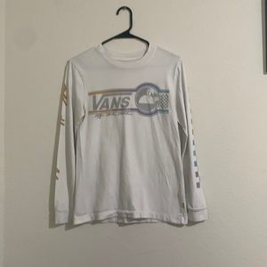 Small White and rainbow checkers Vans Long Sleeve